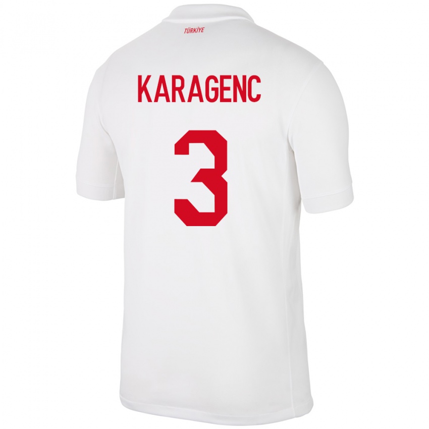 Dames Turkije Didem Karagenç #3 Wit Thuisshirt Thuistenue 24-26 T-Shirt België