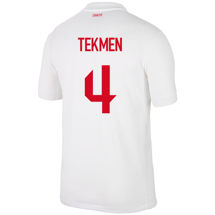 Dames Turkije Ece Tekmen #4 Wit Thuisshirt Thuistenue 24-26 T-Shirt België