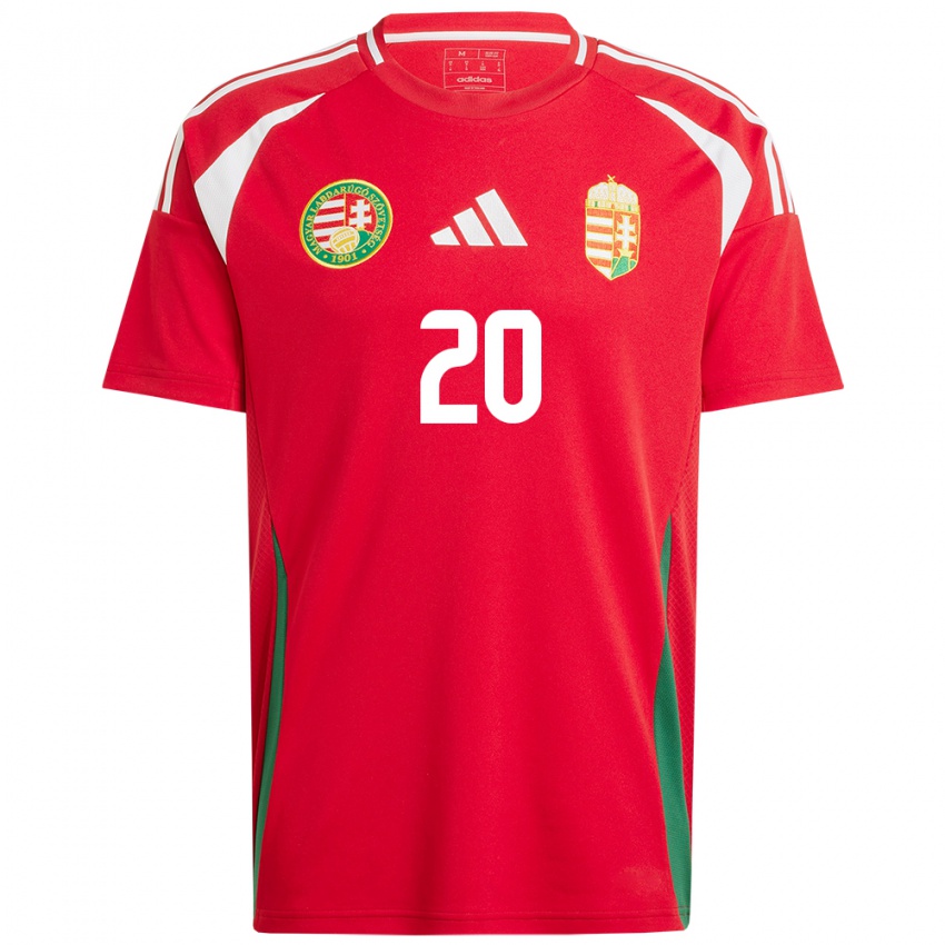 Dames Hongarije Zsombor Hős #20 Rood Thuisshirt Thuistenue 24-26 T-Shirt België