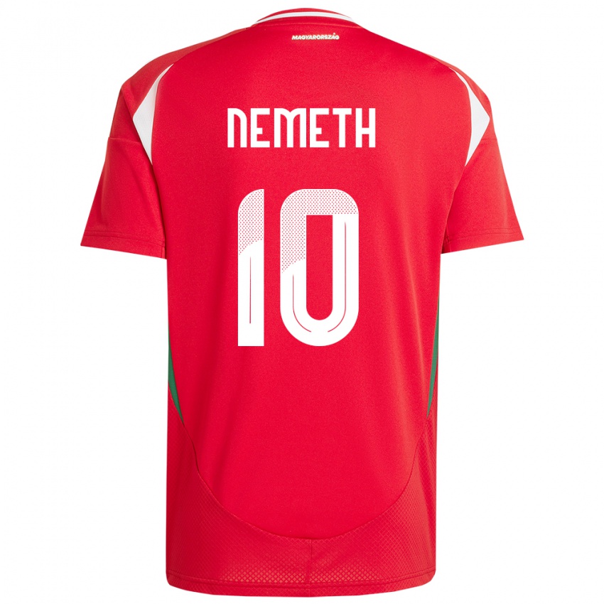 Damen Ungarn Hunor Németh #10 Rot Heimtrikot Trikot 24-26 T-Shirt Belgien