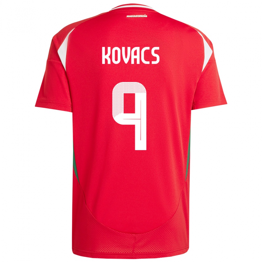 Damen Ungarn Patrik Kovács #9 Rot Heimtrikot Trikot 24-26 T-Shirt Belgien