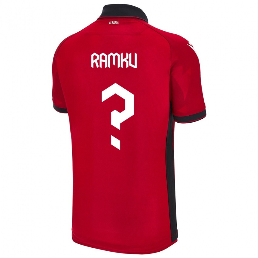 Dames Albanië Alex Ramku #0 Rood Thuisshirt Thuistenue 24-26 T-Shirt België
