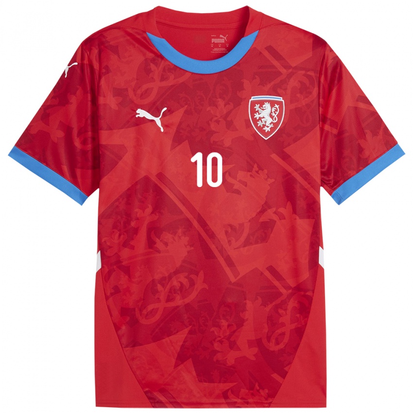 Damen Tschechien Kristýna Růžičková #10 Rot Heimtrikot Trikot 24-26 T-Shirt Belgien