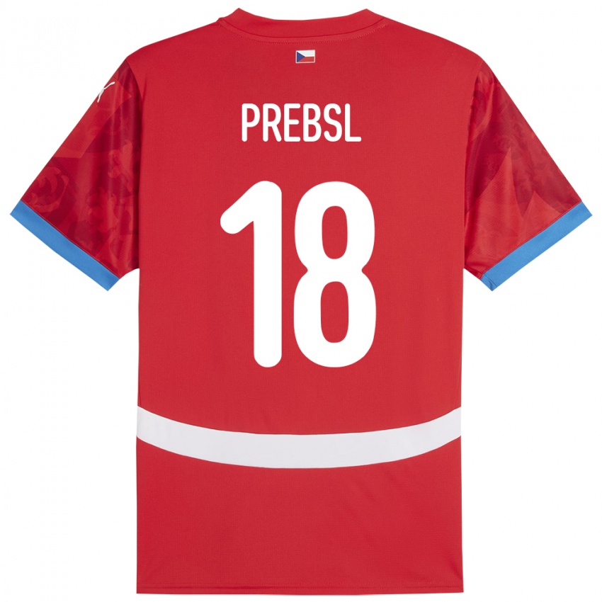 Dames Tsjechië Filip Prebsl #18 Rood Thuisshirt Thuistenue 24-26 T-Shirt België