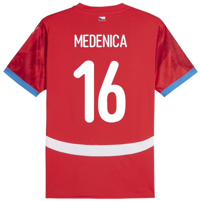 Damen Tschechien Djordjije Medenica #16 Rot Heimtrikot Trikot 24-26 T-Shirt Belgien