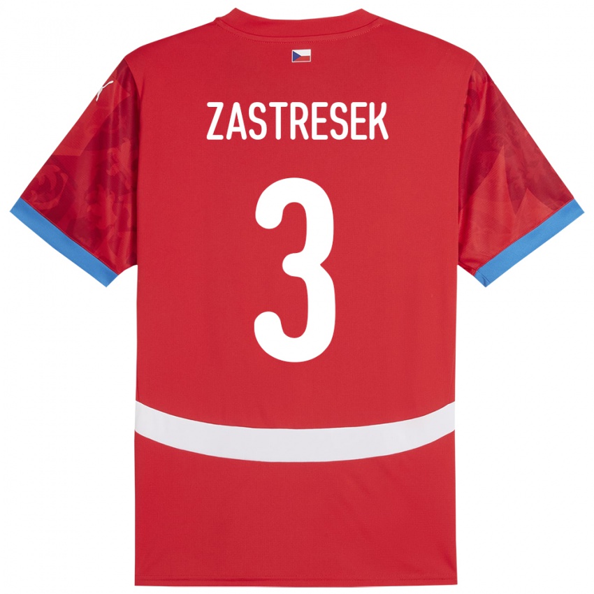 Damen Tschechien Matous Zastresek #3 Rot Heimtrikot Trikot 24-26 T-Shirt Belgien