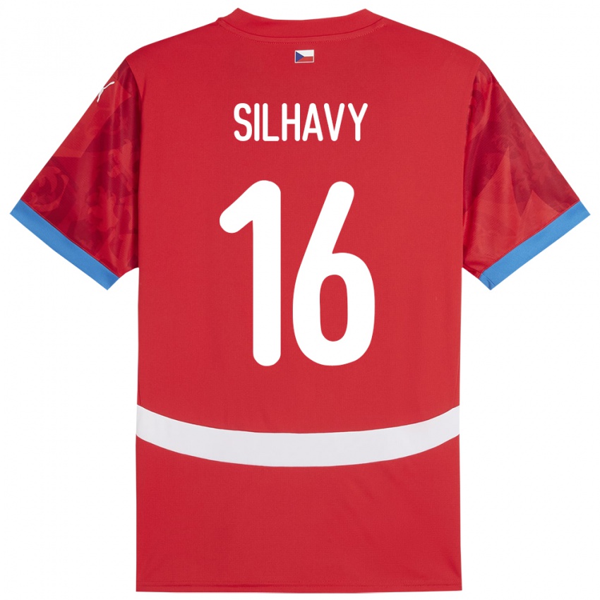 Damen Tschechien Matyas Silhavy #16 Rot Heimtrikot Trikot 24-26 T-Shirt Belgien