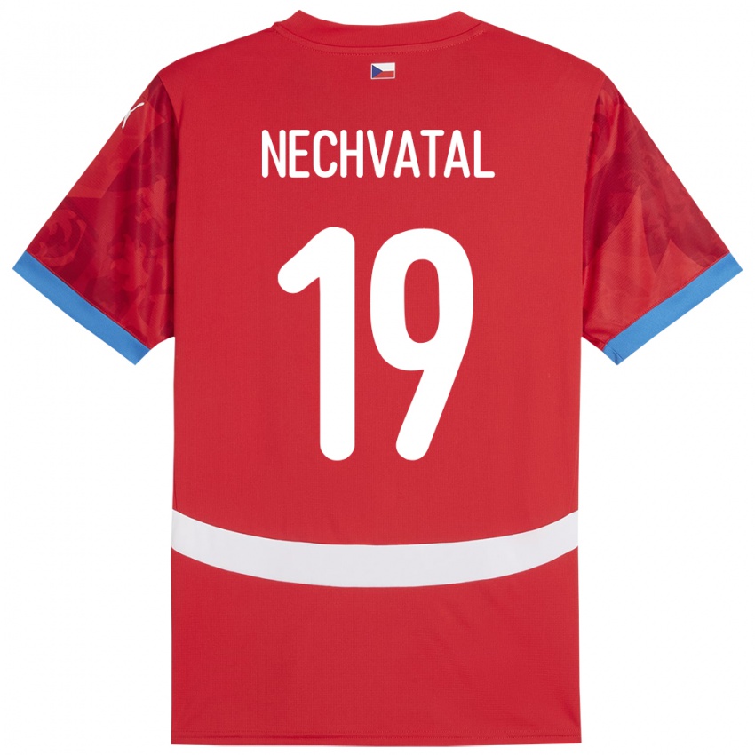 Damen Tschechien Matyas Nechvatal #19 Rot Heimtrikot Trikot 24-26 T-Shirt Belgien