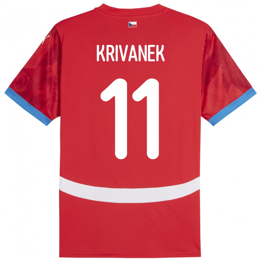 Damen Tschechien Jan Krivanek #11 Rot Heimtrikot Trikot 24-26 T-Shirt Belgien