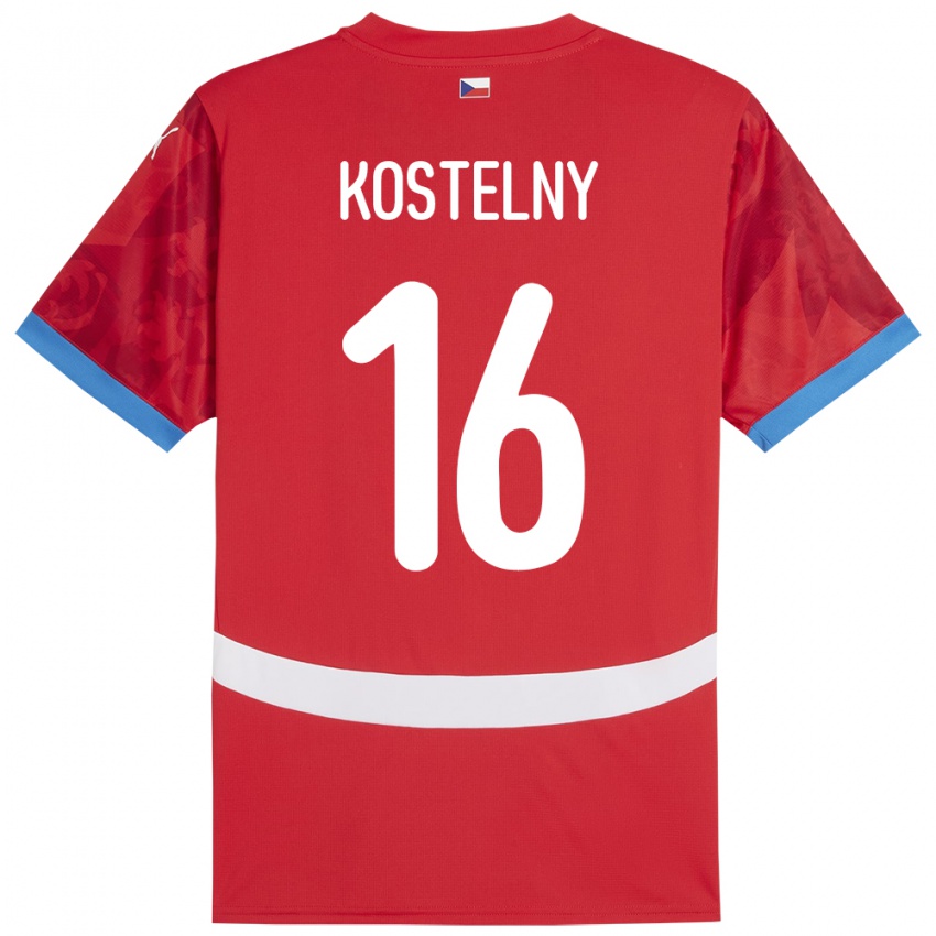 Damen Tschechien Krystof Kostelny #16 Rot Heimtrikot Trikot 24-26 T-Shirt Belgien