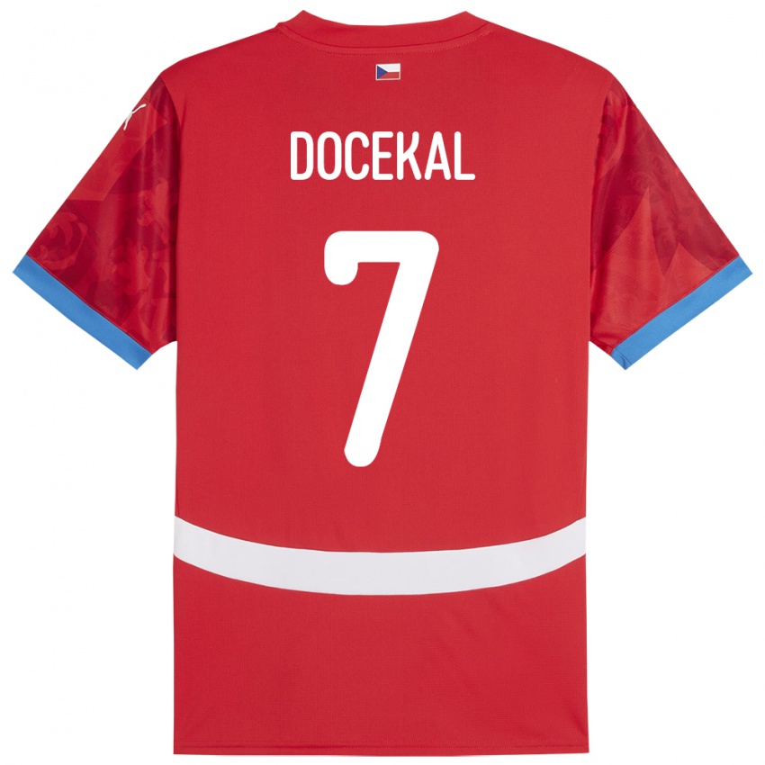 Damen Tschechien Tomas Docekal #7 Rot Heimtrikot Trikot 24-26 T-Shirt Belgien