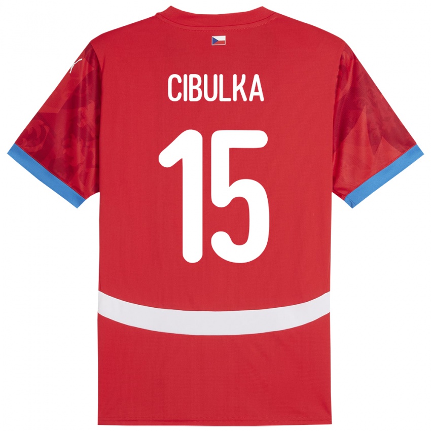 Damen Tschechien Oskar Cibulka #15 Rot Heimtrikot Trikot 24-26 T-Shirt Belgien