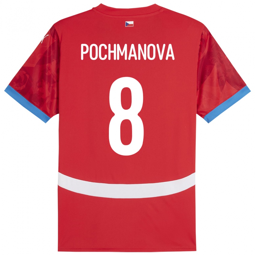 Damen Tschechien Aneta Pochmanová #8 Rot Heimtrikot Trikot 24-26 T-Shirt Belgien