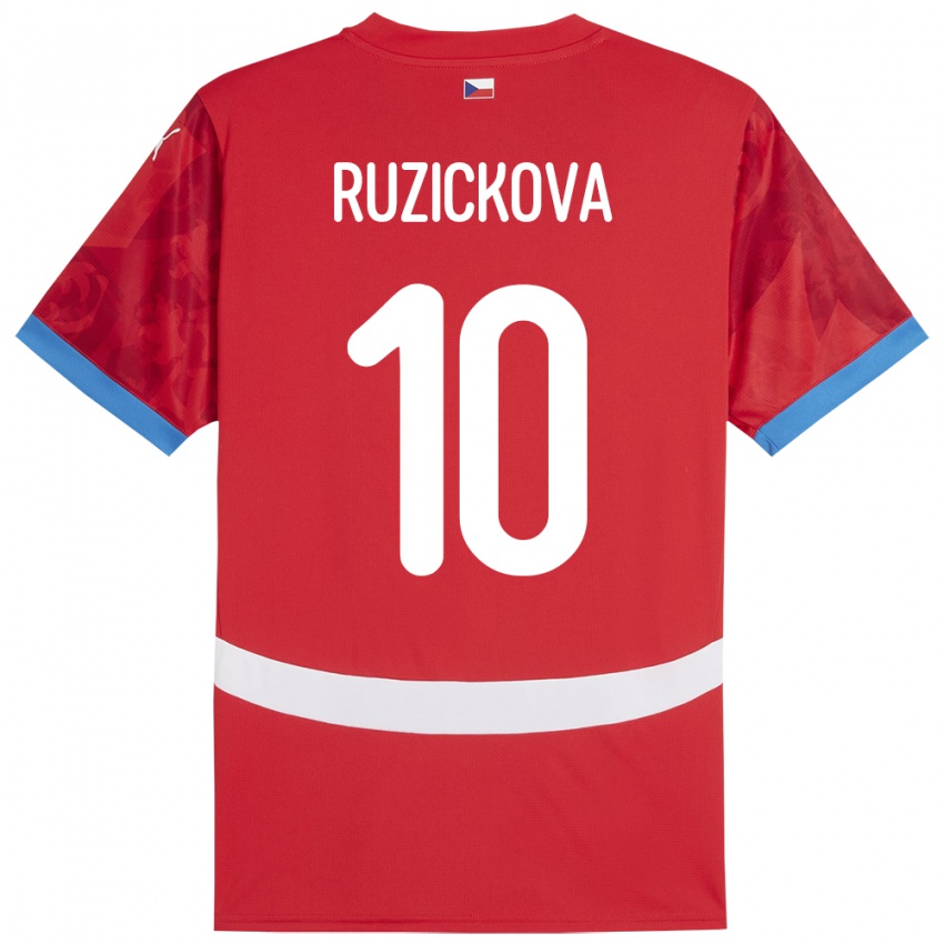 Damen Tschechien Kristýna Růžičková #10 Rot Heimtrikot Trikot 24-26 T-Shirt Belgien