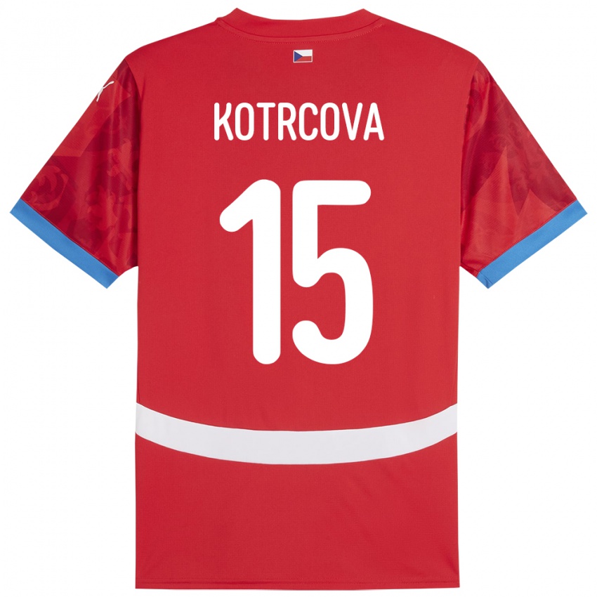 Damen Tschechien Kateřina Kotrčová #15 Rot Heimtrikot Trikot 24-26 T-Shirt Belgien