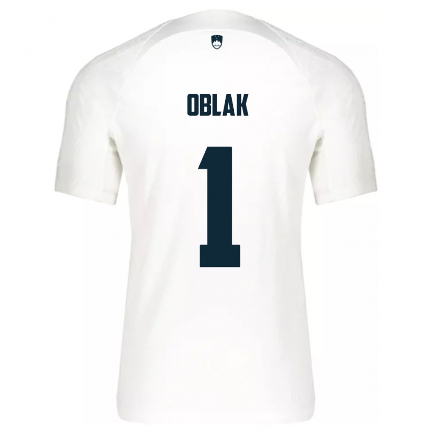 Dames Slovenië Jan Oblak #1 Wit Thuisshirt Thuistenue 24-26 T-Shirt België