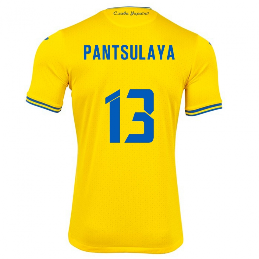 Dames Oekraïne Natiya Pantsulaya #13 Geel Thuisshirt Thuistenue 24-26 T-Shirt België