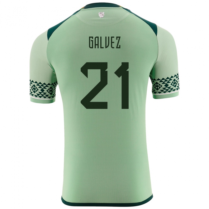 Dames Bolivia Vladimir Galvez #21 Licht Groen Thuisshirt Thuistenue 24-26 T-Shirt België