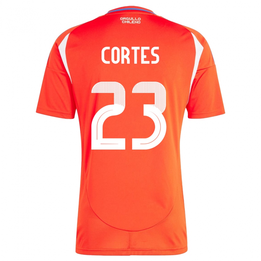 Dames Chili Brayan Cortés #23 Rood Thuisshirt Thuistenue 24-26 T-Shirt België