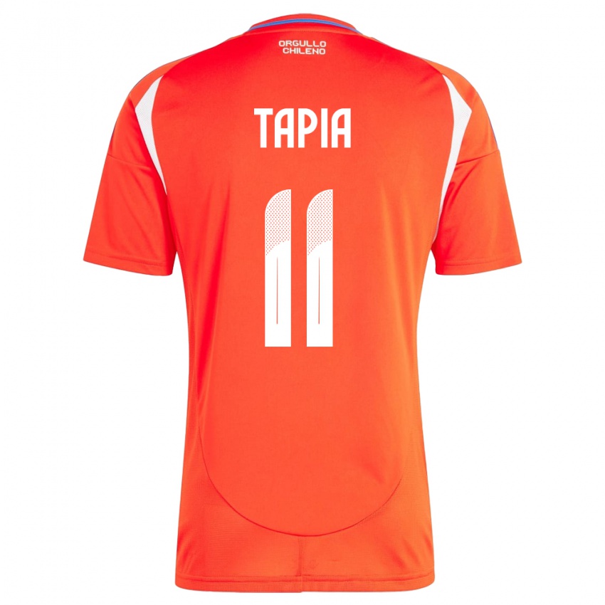 Damen Chile Gonzalo Tapia #11 Rot Heimtrikot Trikot 24-26 T-Shirt Belgien