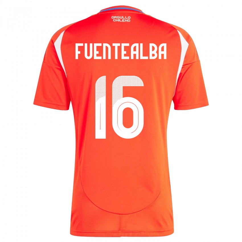 Damen Chile Jeison Fuentealba #16 Rot Heimtrikot Trikot 24-26 T-Shirt Belgien