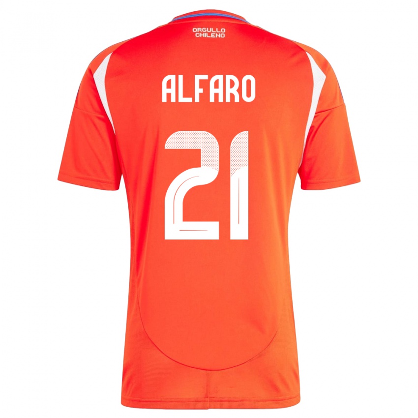 Damen Chile Julián Alfaro #21 Rot Heimtrikot Trikot 24-26 T-Shirt Belgien