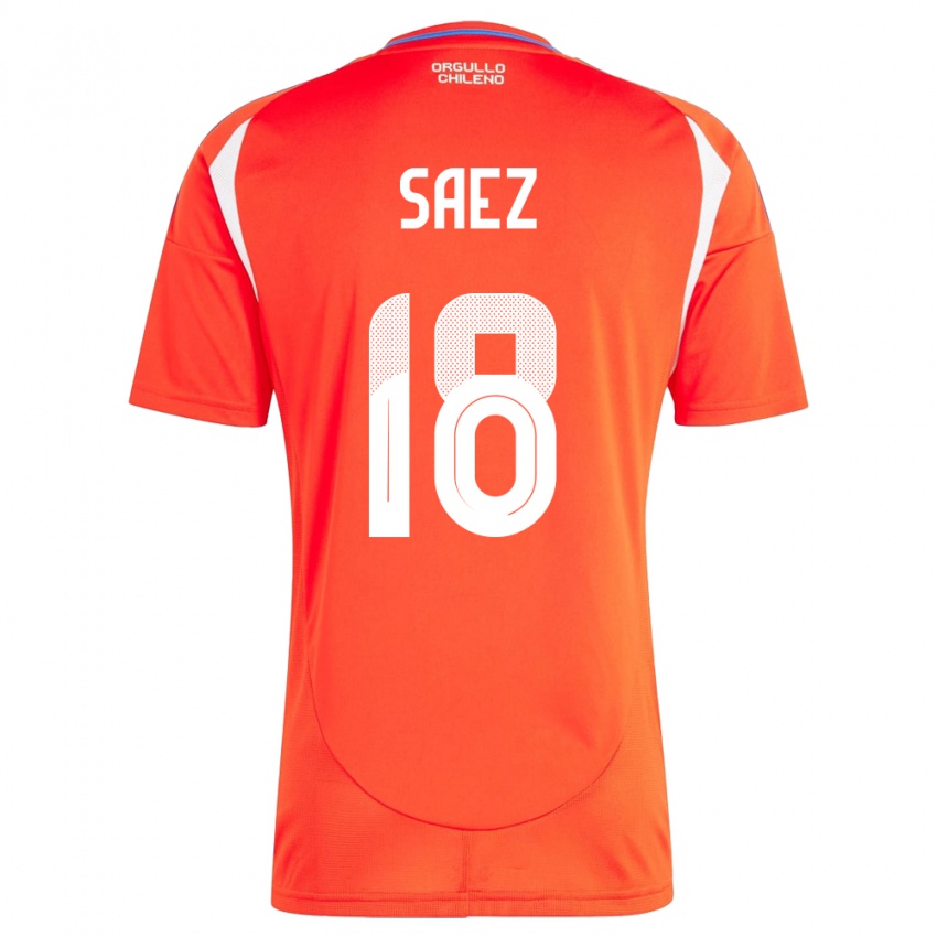 Damen Chile Camila Sáez #18 Rot Heimtrikot Trikot 24-26 T-Shirt Belgien