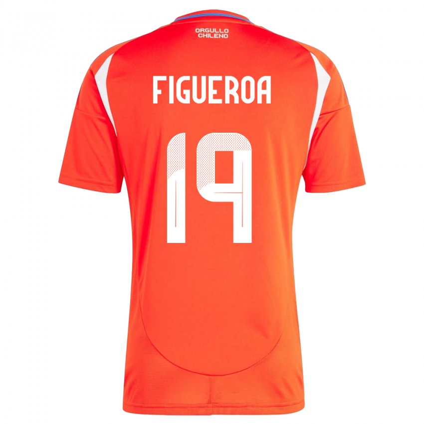 Damen Chile Catalina Figueroa #19 Rot Heimtrikot Trikot 24-26 T-Shirt Belgien