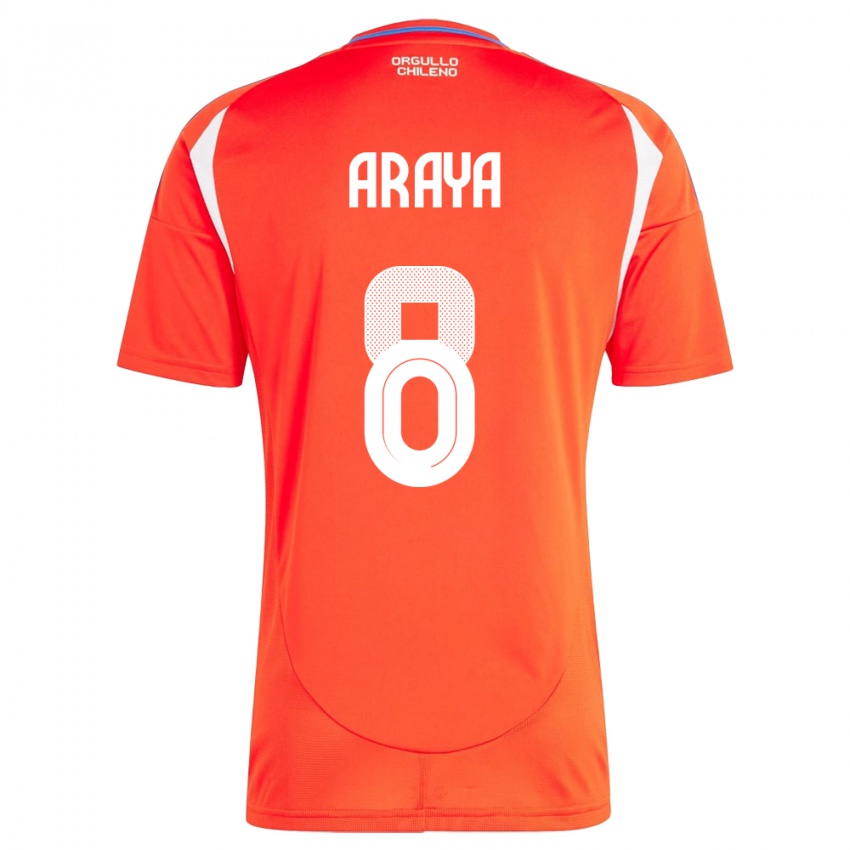 Damen Chile Karen Araya #8 Rot Heimtrikot Trikot 24-26 T-Shirt Belgien