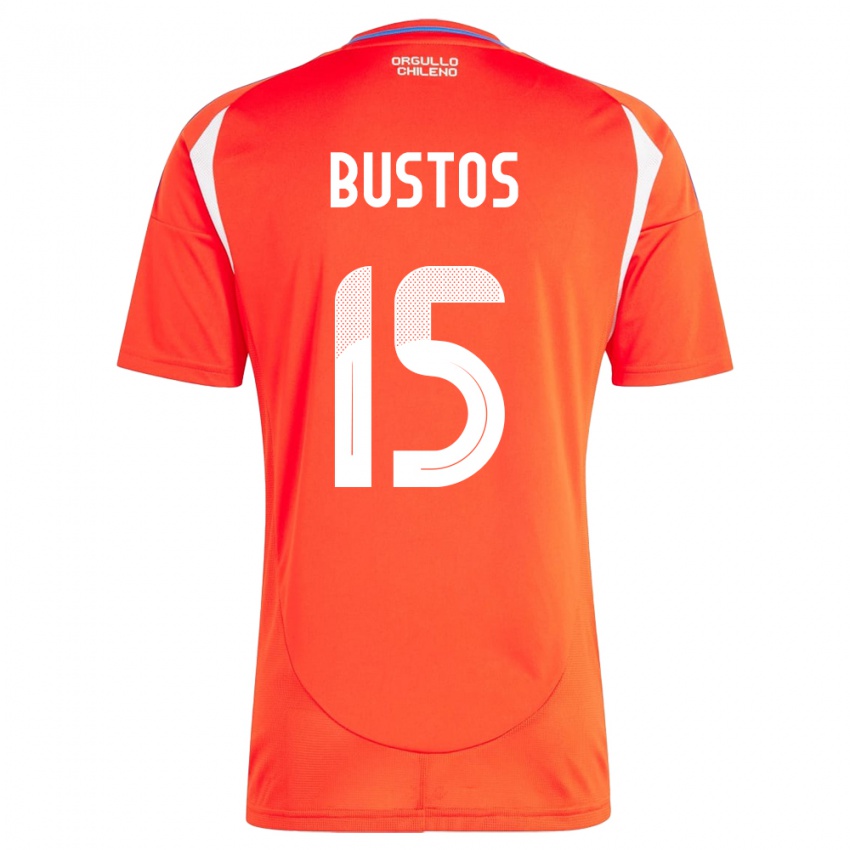 Damen Chile Melissa Bustos #15 Rot Heimtrikot Trikot 24-26 T-Shirt Belgien