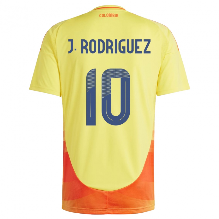 Dames Colombia James Rodríguez #10 Geel Thuisshirt Thuistenue 24-26 T-Shirt België