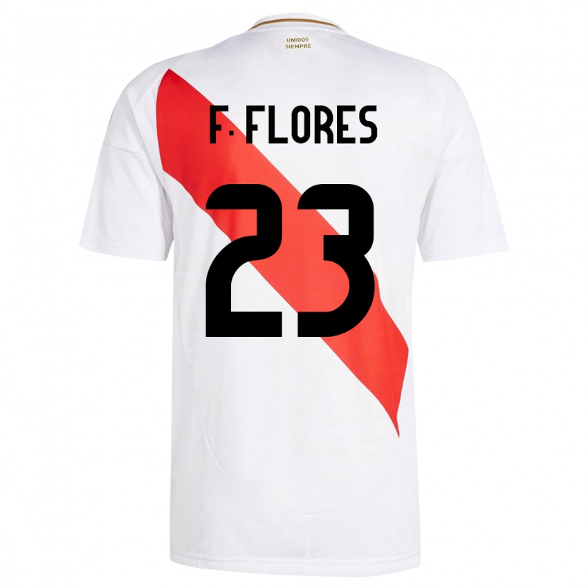 Dames Peru Franchesco Flores #23 Wit Thuisshirt Thuistenue 24-26 T-Shirt België