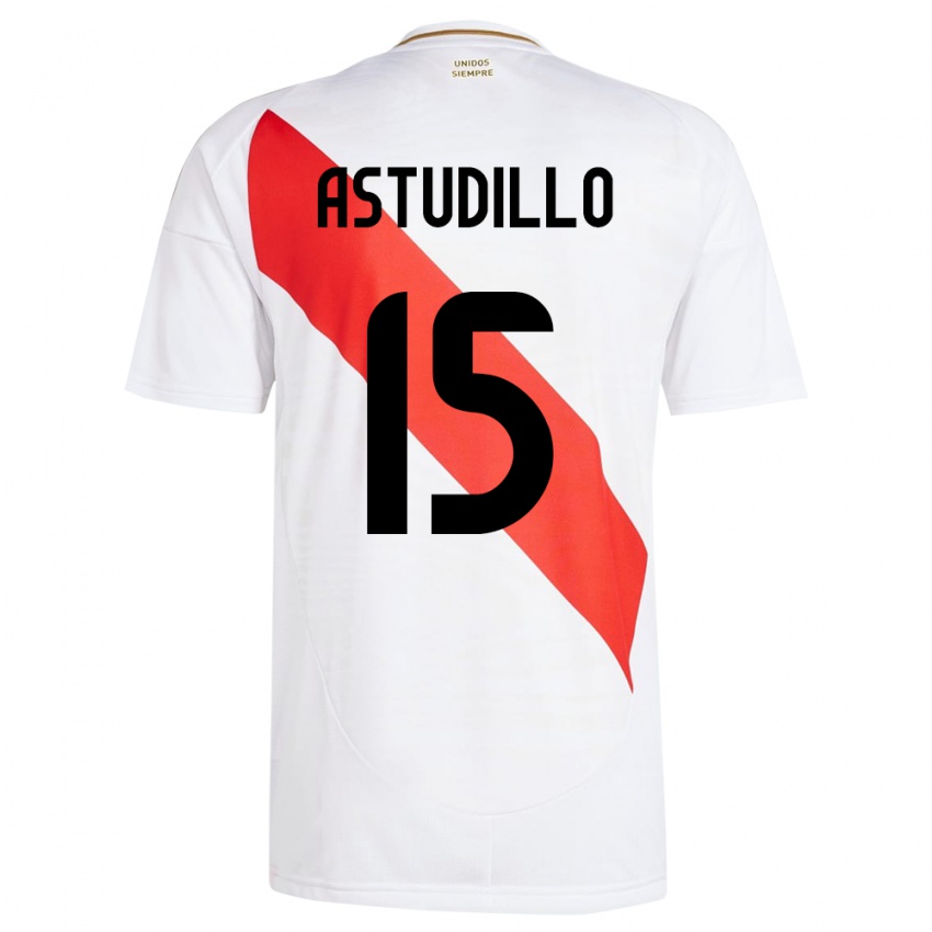 Dames Peru Julinho Astudillo #15 Wit Thuisshirt Thuistenue 24-26 T-Shirt België