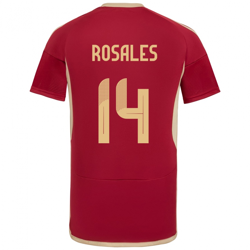 Damen Venezuela Roberto Rosales #14 Burgund Heimtrikot Trikot 24-26 T-Shirt Belgien