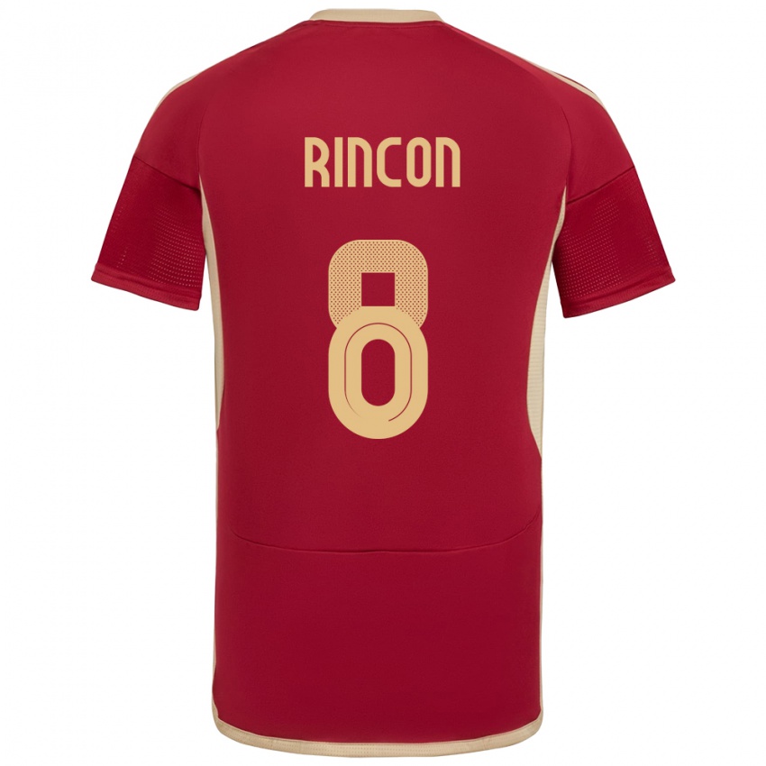 Dames Venezuela Tomás Rincón #8 Bourgondië Thuisshirt Thuistenue 24-26 T-Shirt België