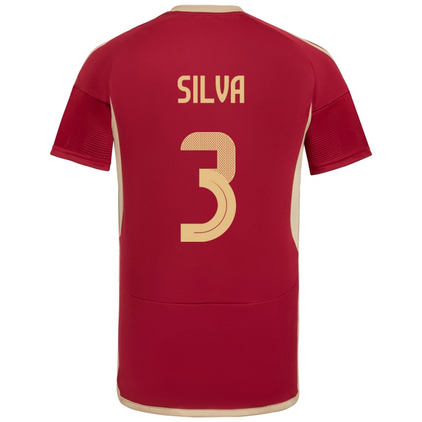 Damen Venezuela Santiago Silva #3 Burgund Heimtrikot Trikot 24-26 T-Shirt Belgien