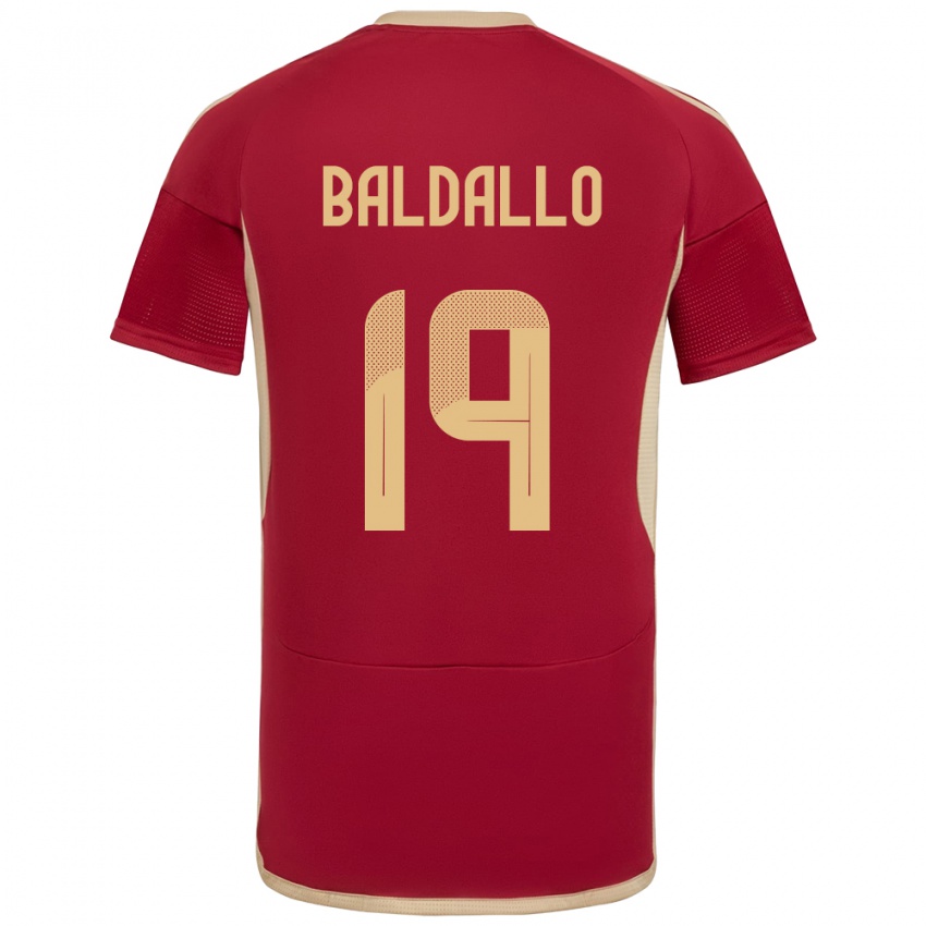 Dames Venezuela Micheel Baldallo #19 Bourgondië Thuisshirt Thuistenue 24-26 T-Shirt België