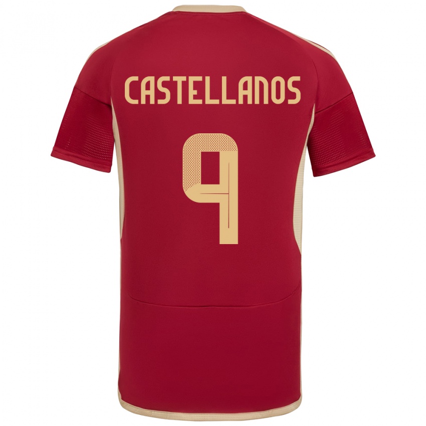 Dames Venezuela Deyna Castellanos #9 Bourgondië Thuisshirt Thuistenue 24-26 T-Shirt België