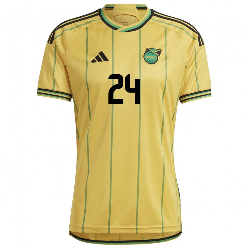 Dames Jamaica Andre Blake #24 Geel Thuisshirt Thuistenue 24-26 T-Shirt België