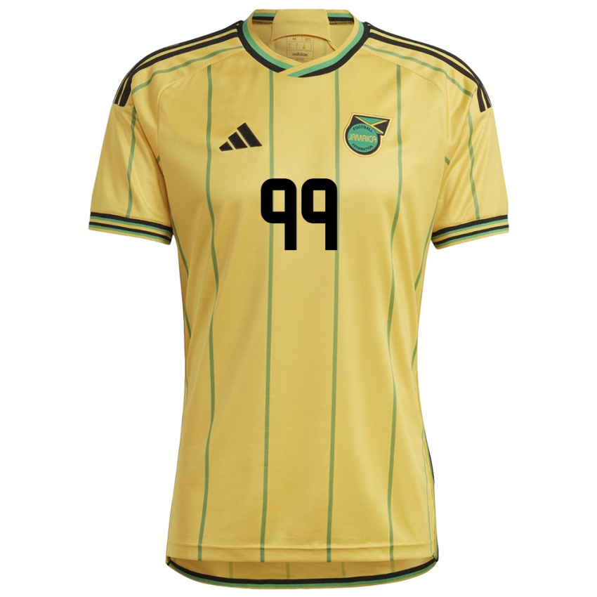 Dames Jamaica Malikae Dayes #99 Geel Thuisshirt Thuistenue 24-26 T-Shirt België