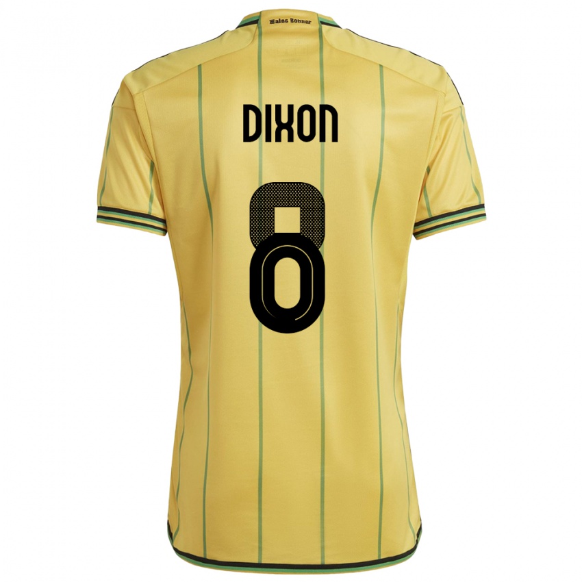 Dames Jamaica Kaheim Dixon #8 Geel Thuisshirt Thuistenue 24-26 T-Shirt België