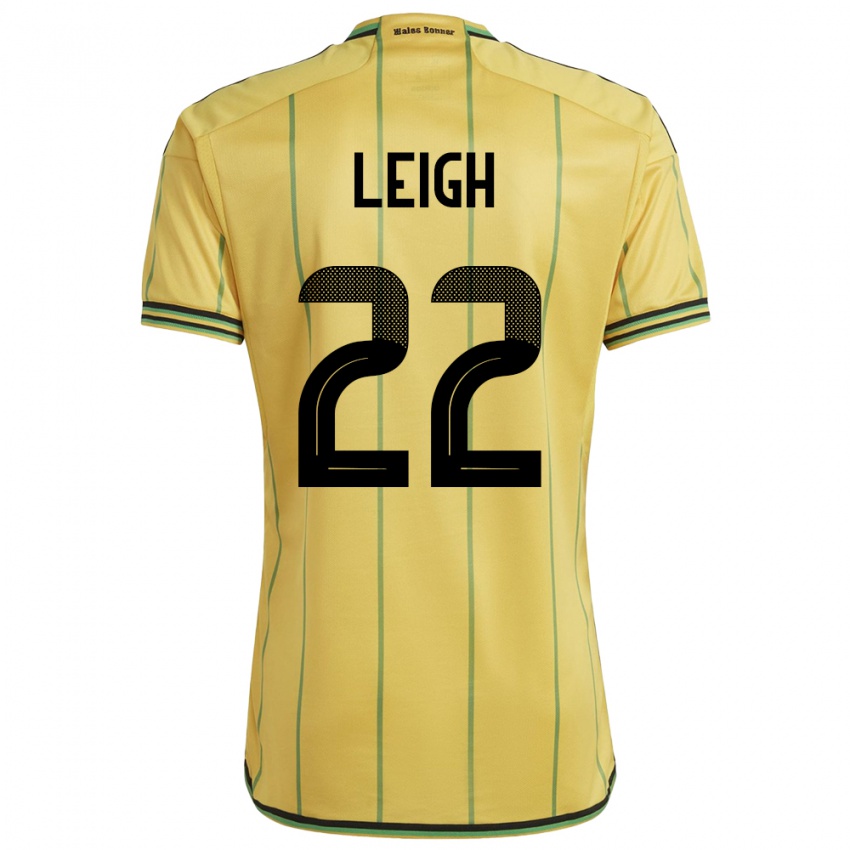 Dames Jamaica Greg Leigh #22 Geel Thuisshirt Thuistenue 24-26 T-Shirt België