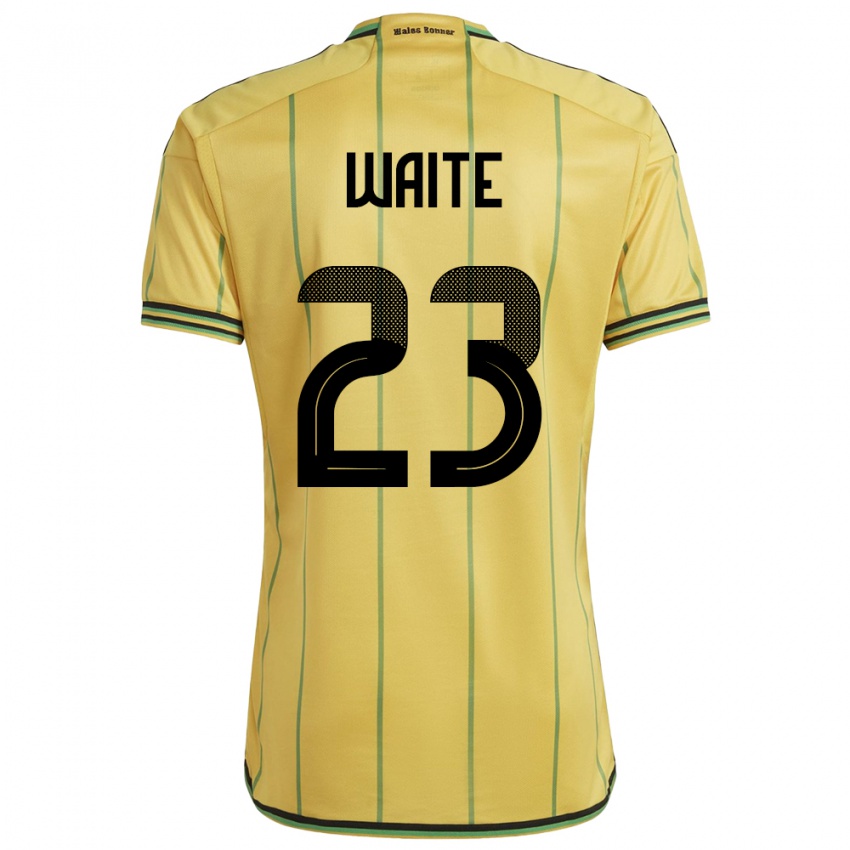 Dames Jamaica Jahmali Waite #23 Geel Thuisshirt Thuistenue 24-26 T-Shirt België