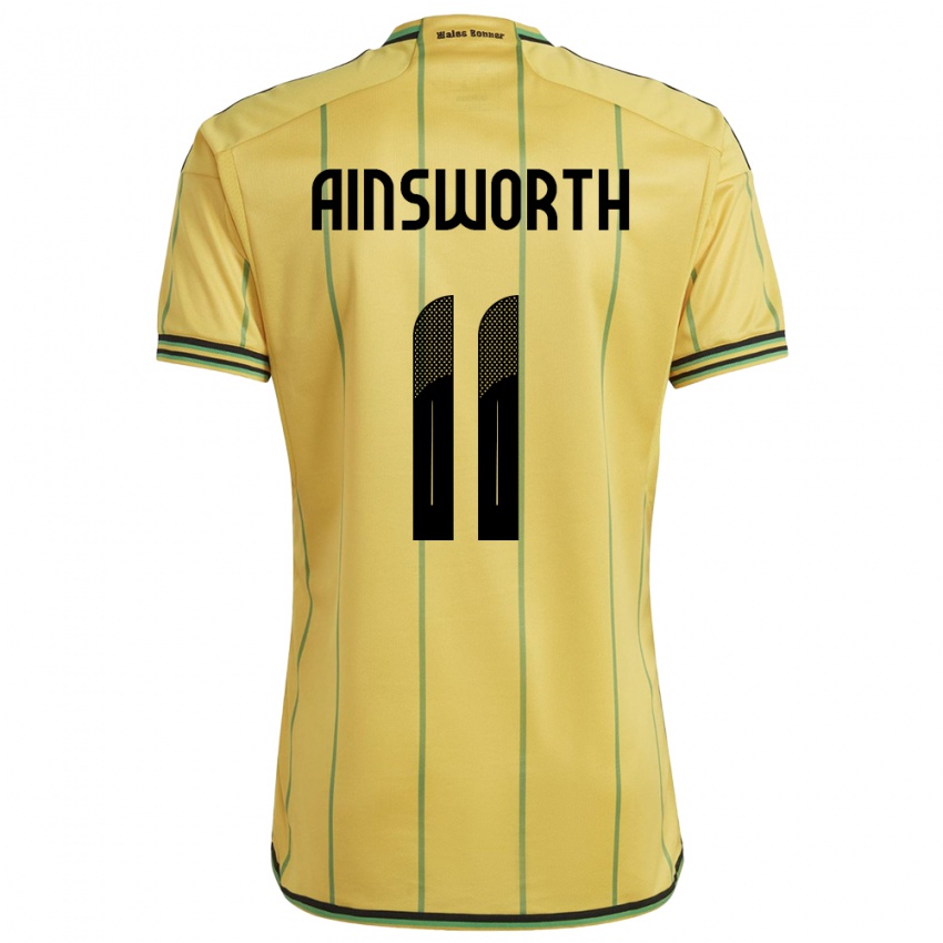 Dames Jamaica Christopher Ainsworth #11 Geel Thuisshirt Thuistenue 24-26 T-Shirt België