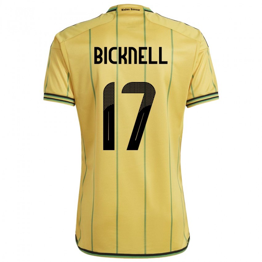 Dames Jamaica Alexander Bicknell #17 Geel Thuisshirt Thuistenue 24-26 T-Shirt België