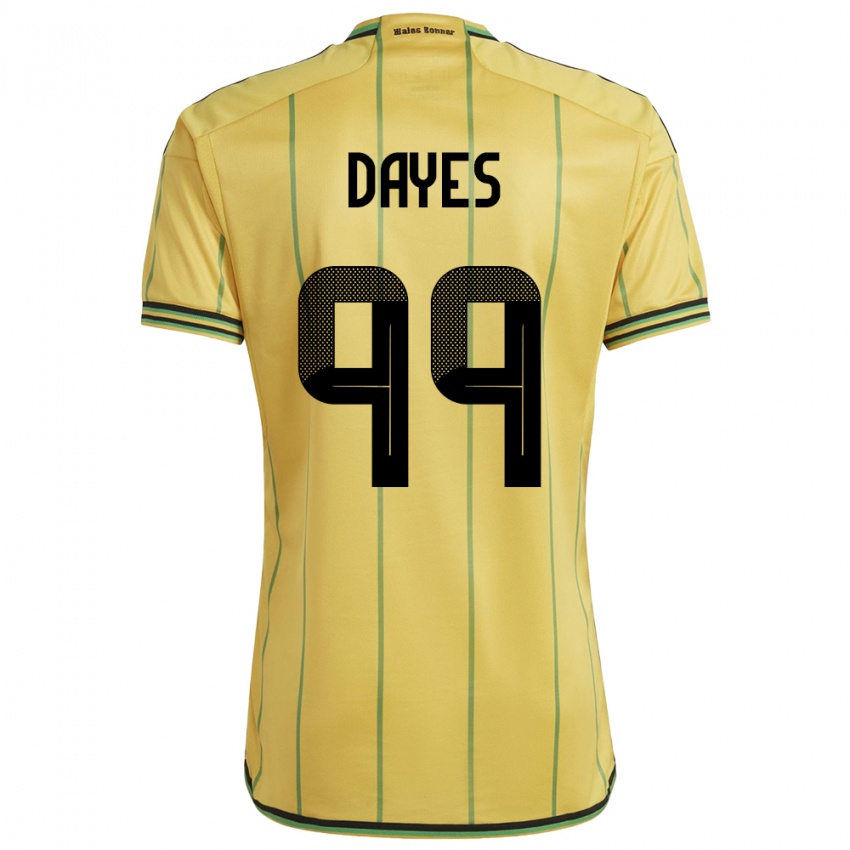 Dames Jamaica Malikae Dayes #99 Geel Thuisshirt Thuistenue 24-26 T-Shirt België