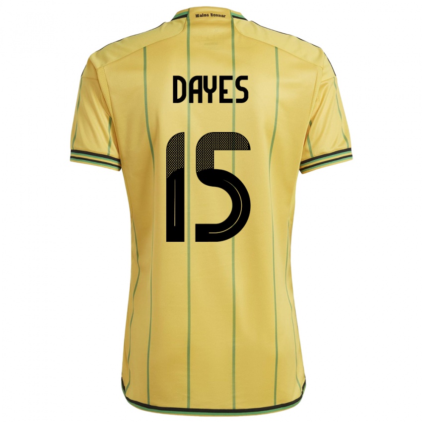 Dames Jamaica Mikayla Dayes #15 Geel Thuisshirt Thuistenue 24-26 T-Shirt België