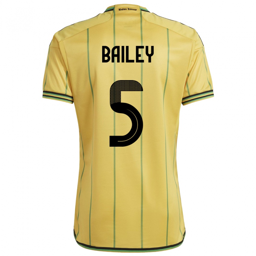 Dames Jamaica Jade Bailey #5 Geel Thuisshirt Thuistenue 24-26 T-Shirt België