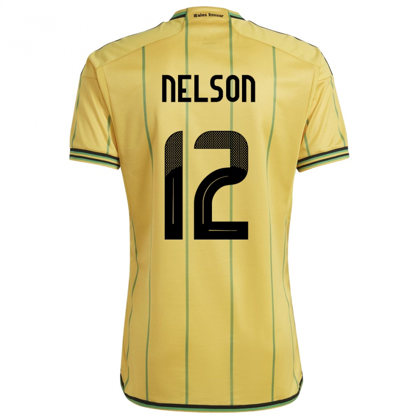 Dames Jamaica Tyiesha Nelson #12 Geel Thuisshirt Thuistenue 24-26 T-Shirt België
