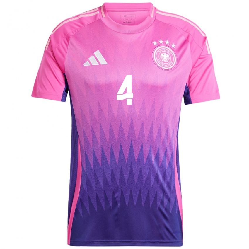 Femme Maillot Allemagne Leandro Morgalla #4 Rose-Mauve Tenues Extérieur 24-26 T-Shirt Belgique